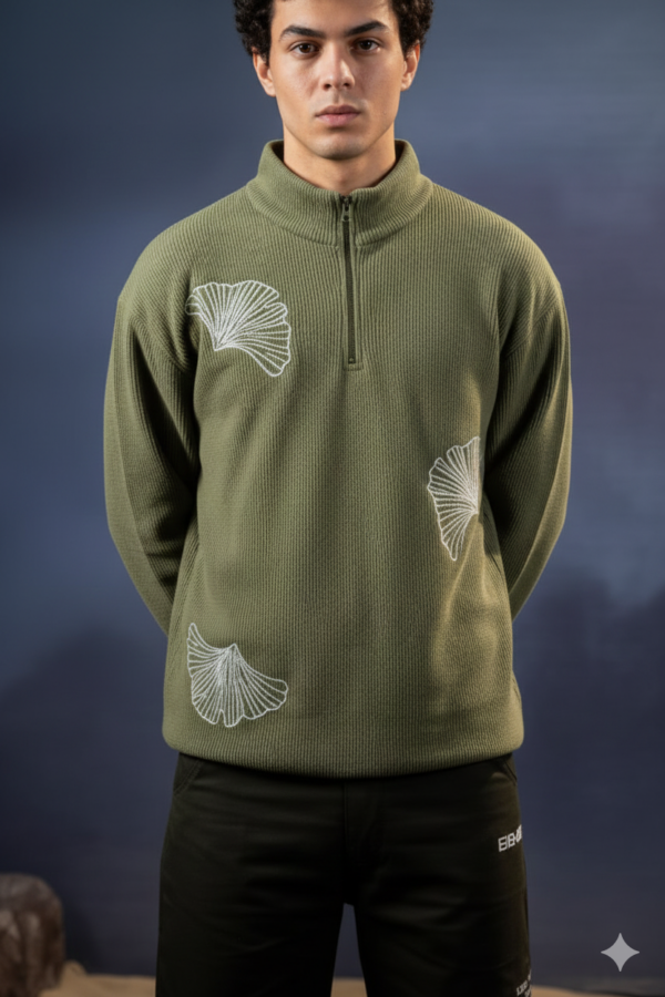 Thermal Waffle Shirt Green - 100% Cotton