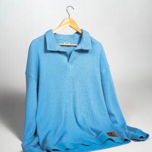 Thermal Waffle Shirt Sky Blue - 100% Cotton