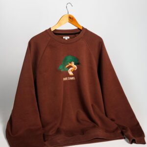 Brown Printed Baggy Sweat Shirt by Rare Camel
