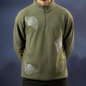 Rare Camel Thermal Waffle Shirt Green – main view
