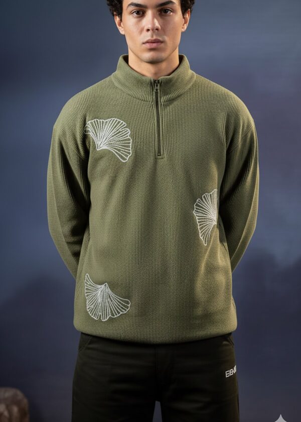 Rare Camel Thermal Waffle Shirt Green – main view