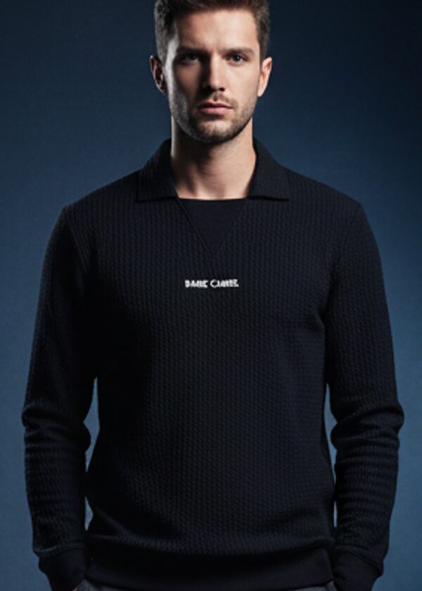 Rare Camel Thermal Waffle Shirt Jet Black – main view