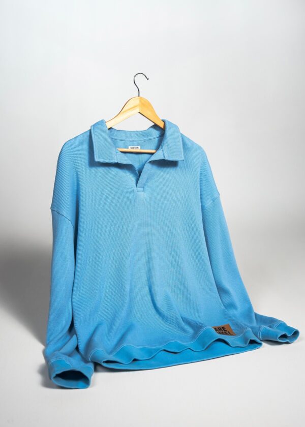 Rare Camel Thermal Waffle Shirt Sky Blue – main view
