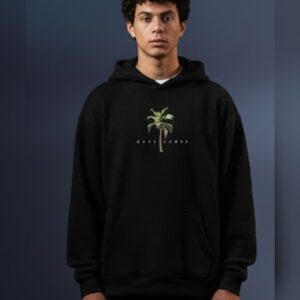 Rare Camel Waffle Texture Knitted Hood Jet Black – alternate view
