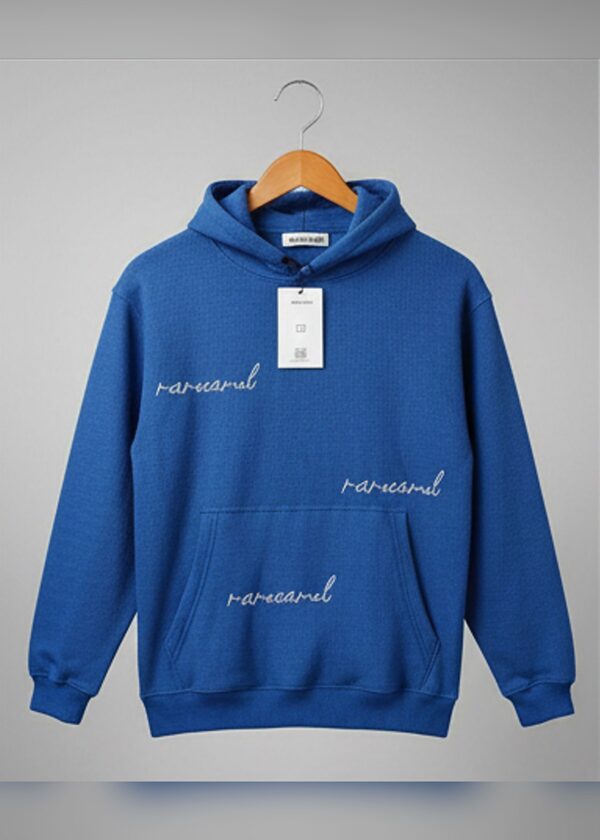 Rare Camel Waffle Thermal Knitted Hood Navy Blue – main view